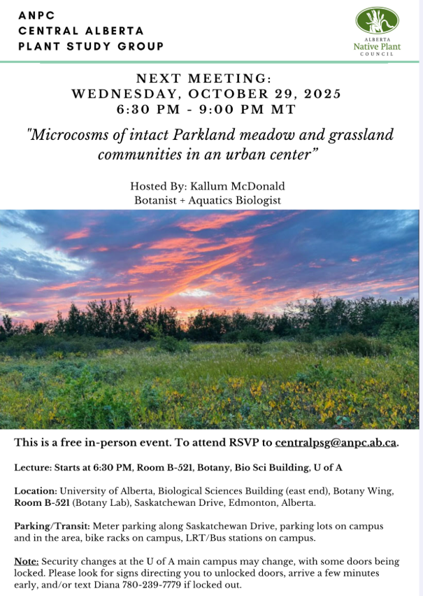 October 29th, 2025 – Central Alberta Plant Study Group