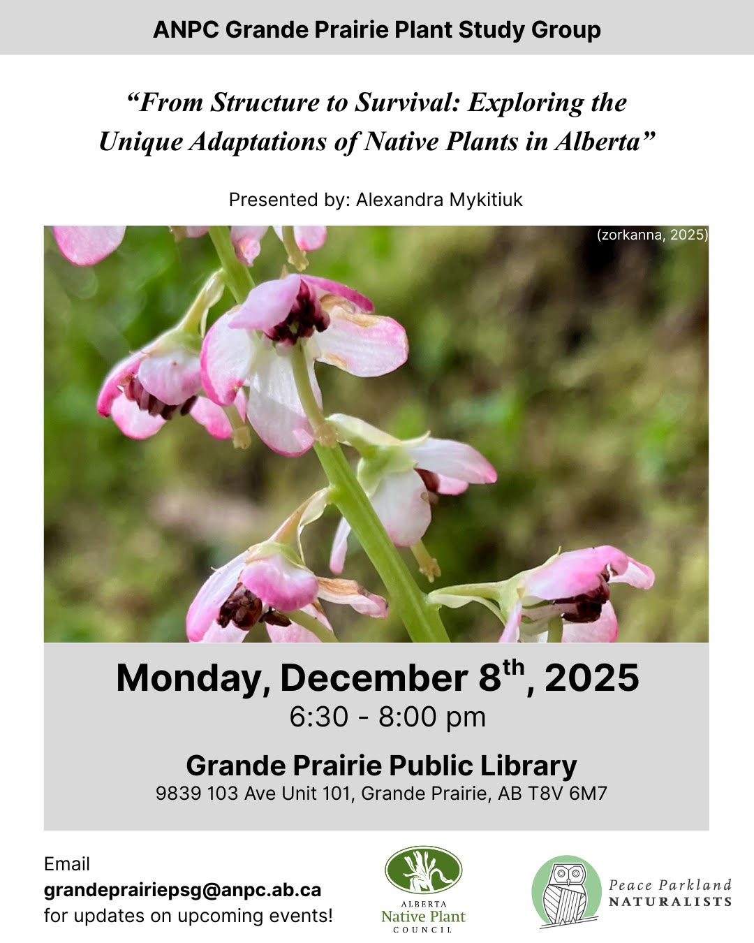 December 8th, 2025 – Grande Prairie Plant Study Group