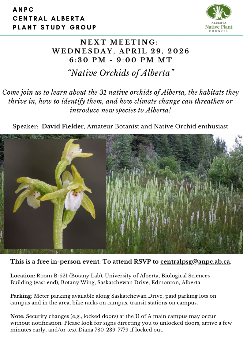 April 29, 2026 – Central Alberta Plant Study Group